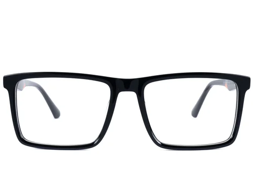 Lunettes rectangulaires en acétate noir #BS2607-0938