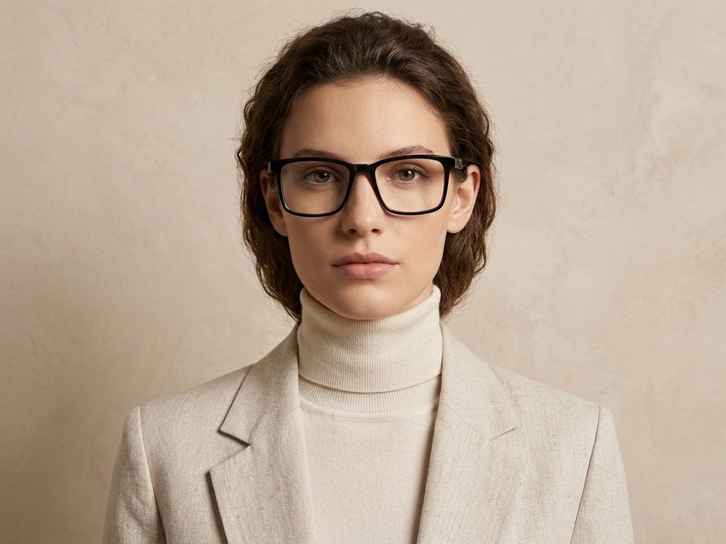 Rectangular Black Acetate Glasses #BS2607-0943