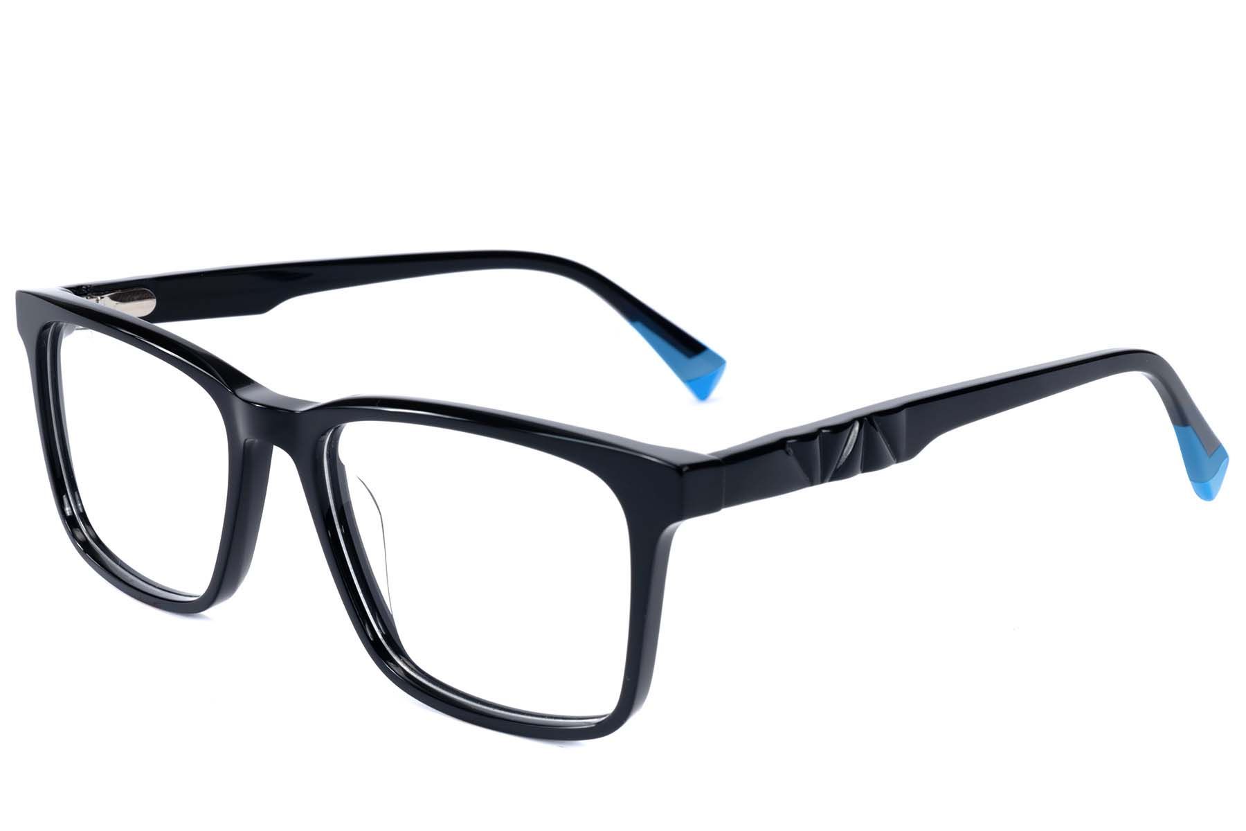 Rectangular Black Acetate Glasses #BS2607-0943