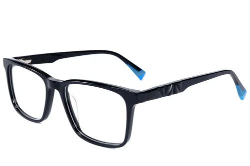 Lunettes rectangulaires en acétate noir #BS2607-0943