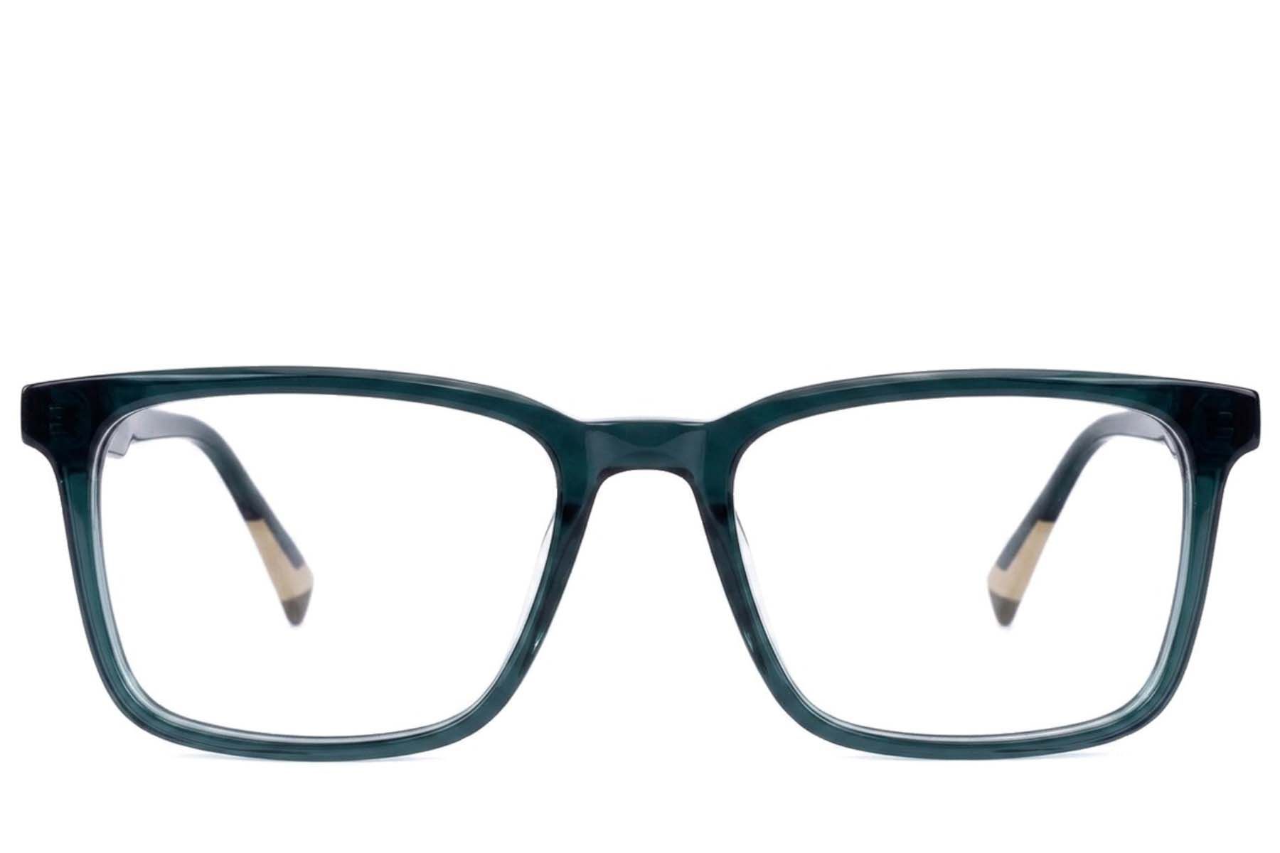 Rectangular Green Acetate Glasses #BS2607-0944