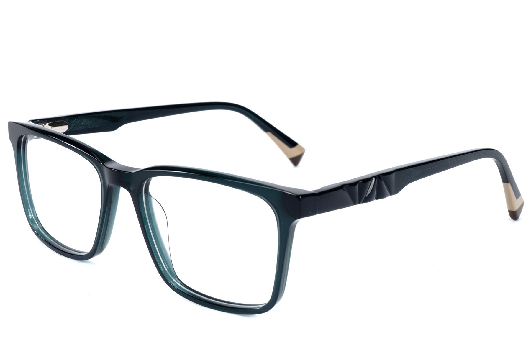 Rectangular Green Acetate Glasses #BS2607-0944