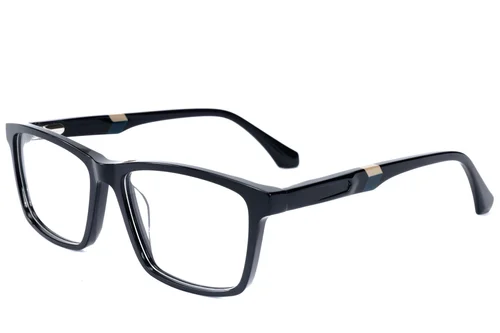 Lunettes rectangulaires en acétate noir #BS2607-0948