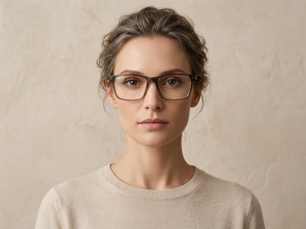 Lunettes rectangulaires en acétate brun #BS2607-0949