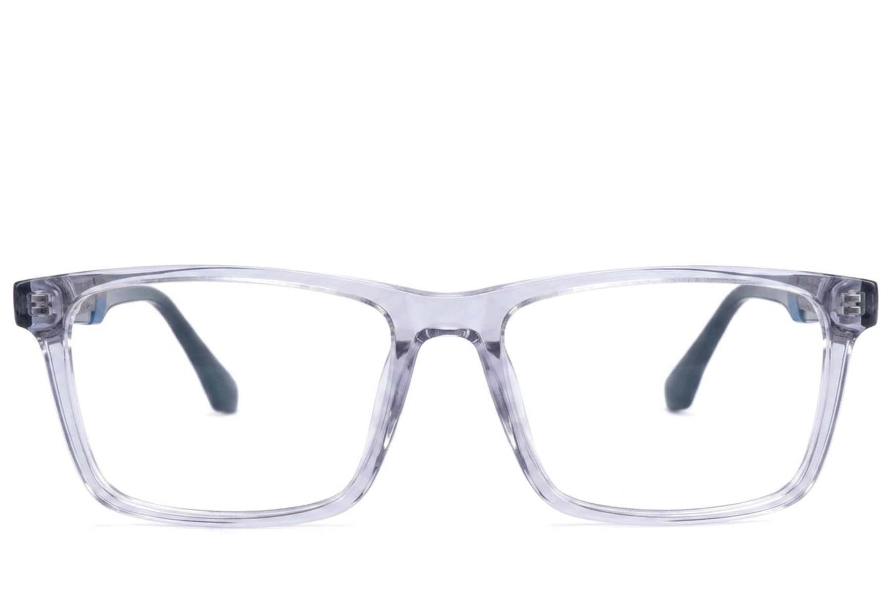 Verres rectangulaires en acétate transparent #BS2607-0952