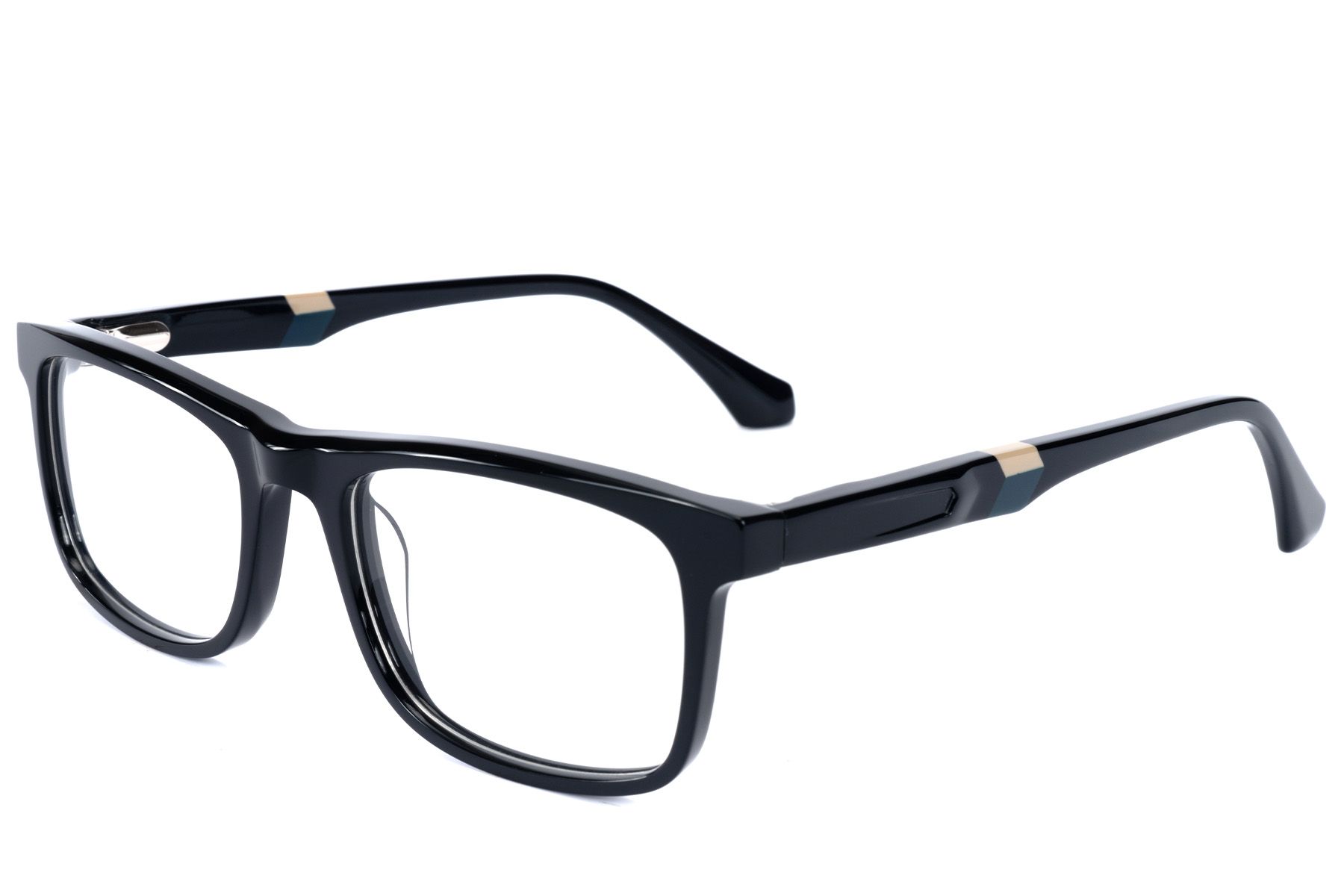 Rectangular Black Acetate Glasses #BS2607-0953