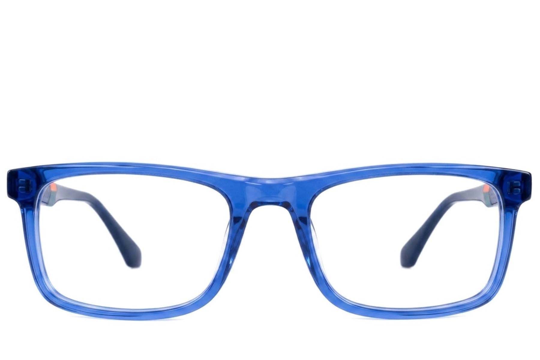 Vasos rectangulares de acetato azul #BS2607-0956