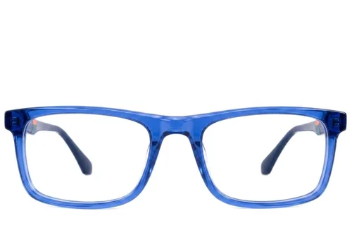Lunettes rectangulaires en acétate bleu #BS2607-0956