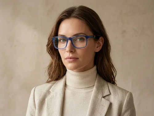 Lunettes rectangulaires en acétate bleu #BS2607-0956