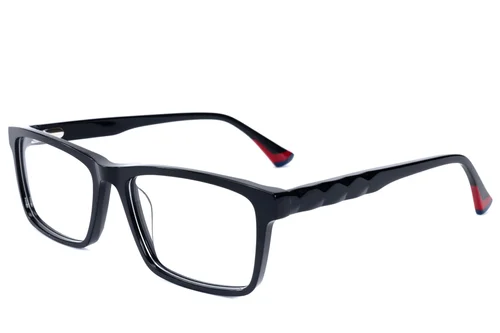 Lunettes rectangulaires en acétate noir #BS2607-0958