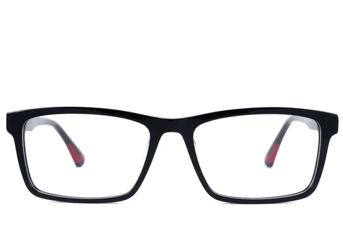 Lunettes rectangulaires en acétate noir #BS2607-0958