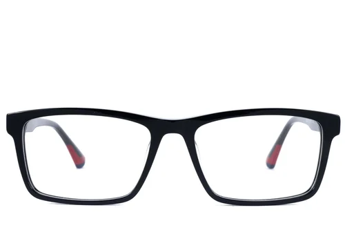Lunettes rectangulaires en acétate noir #BS2607-0958