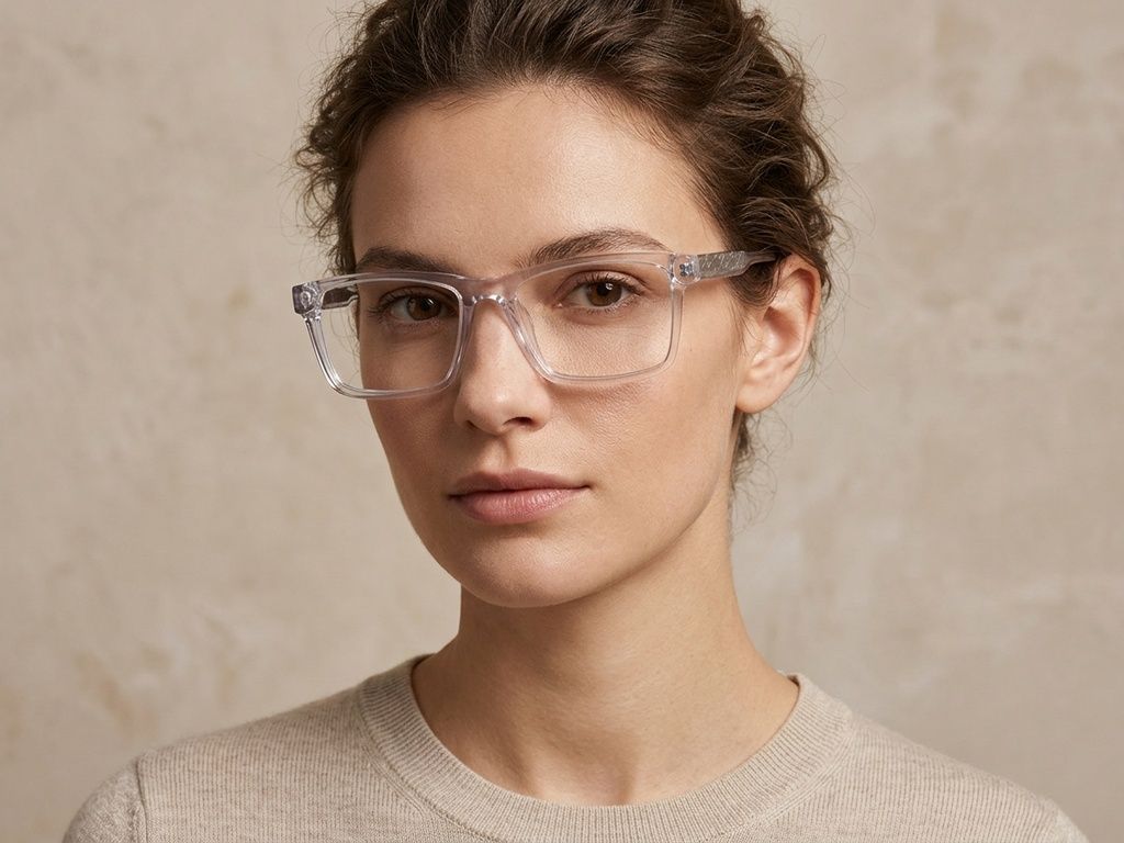 Rectangular Transparent Acetate Glasses #BS2607-0962