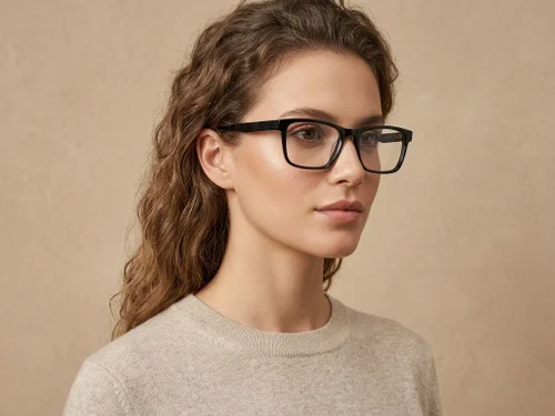 Lunettes ovales en acétate noir #BS2607-0963