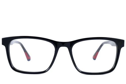 Lunettes ovales en acétate noir #BS2607-0963