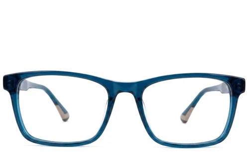 Lunettes ovales en acétate bleu #BS2607-0964