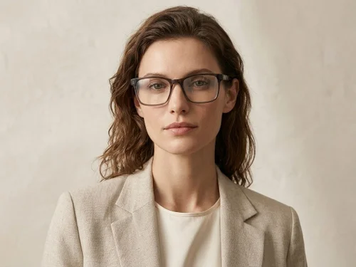 Lunettes ovales en acétate gris #BS2607-0965