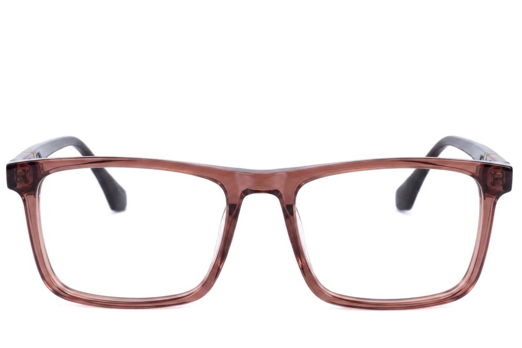 Lunettes rectangulaires en acétate brun #BS2607-0975