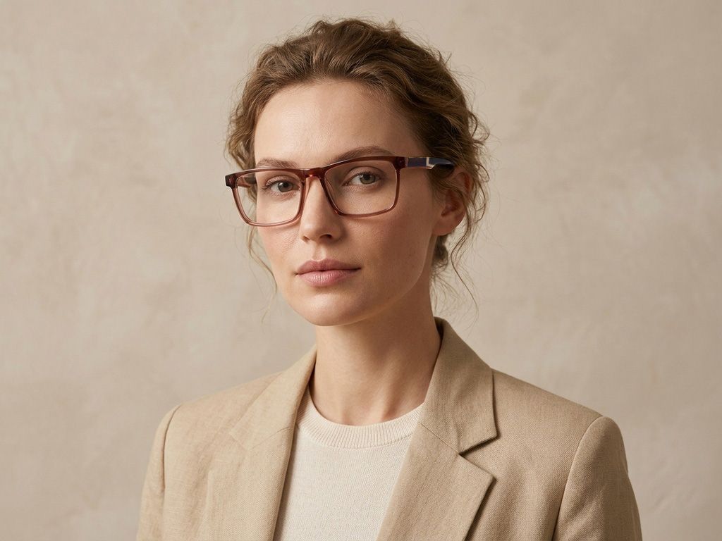 Lunettes rectangulaires en acétate brun #BS2607-0975