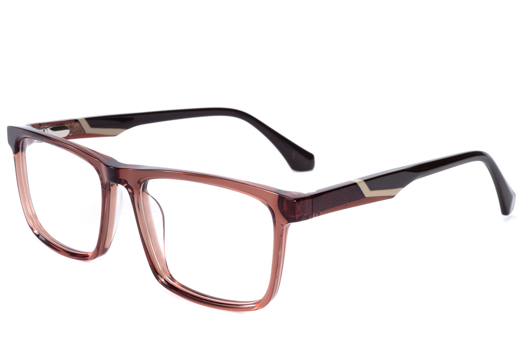 Bicchieri rettangolari in acetato marrone #BS2607-0975