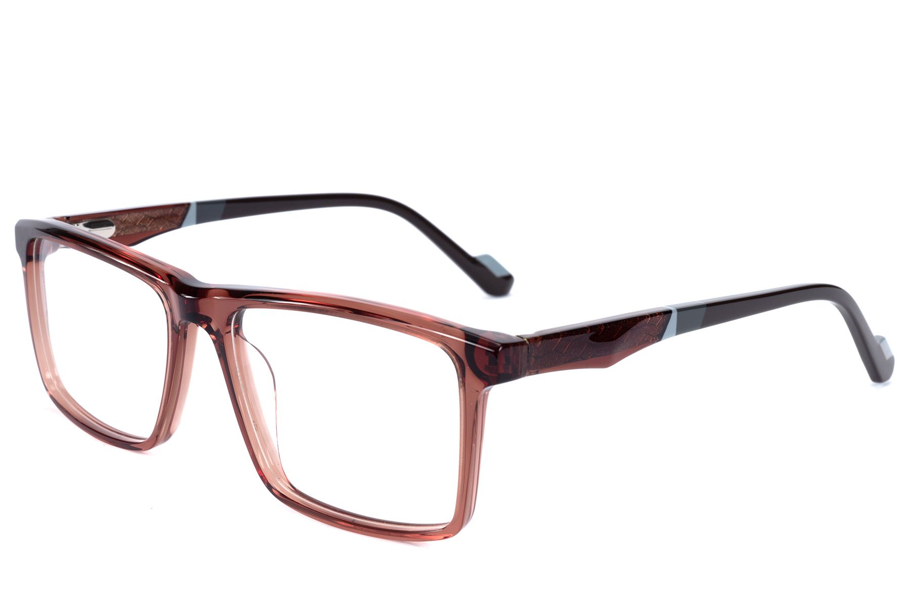 Rectangular Brown Acetate Glasses #BS2607-0979