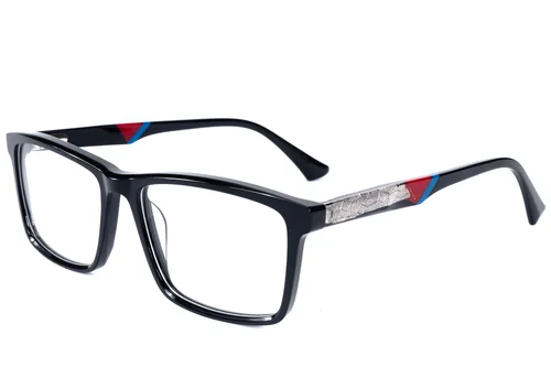 Lunettes rectangulaires en acétate noir #BS2607-0981