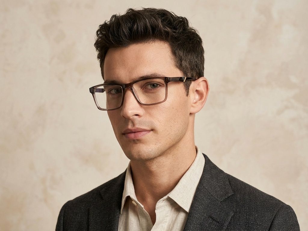 Rectangular Brown Acetate Glasses #BS2607-0982