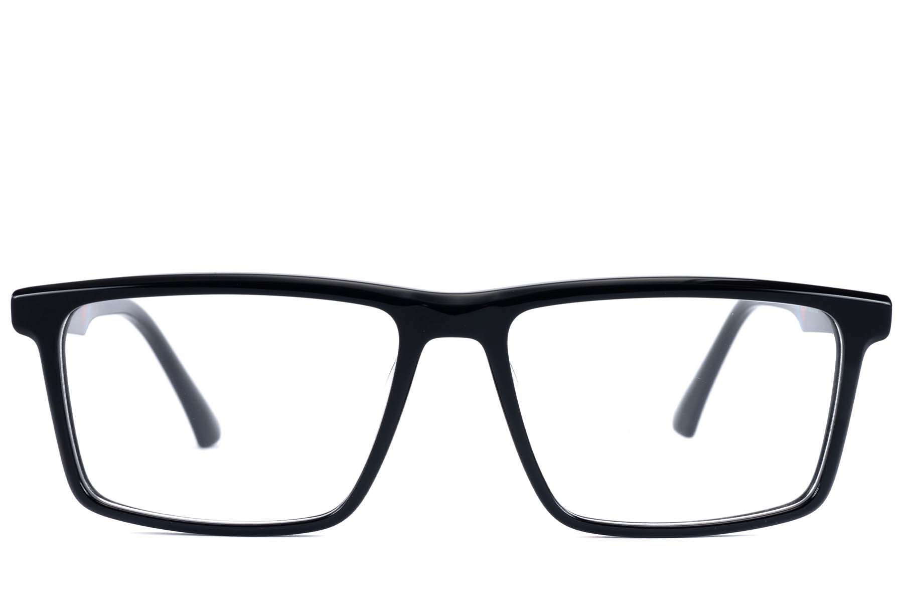 Rectangular Black Acetate Glasses #BS2607-0986