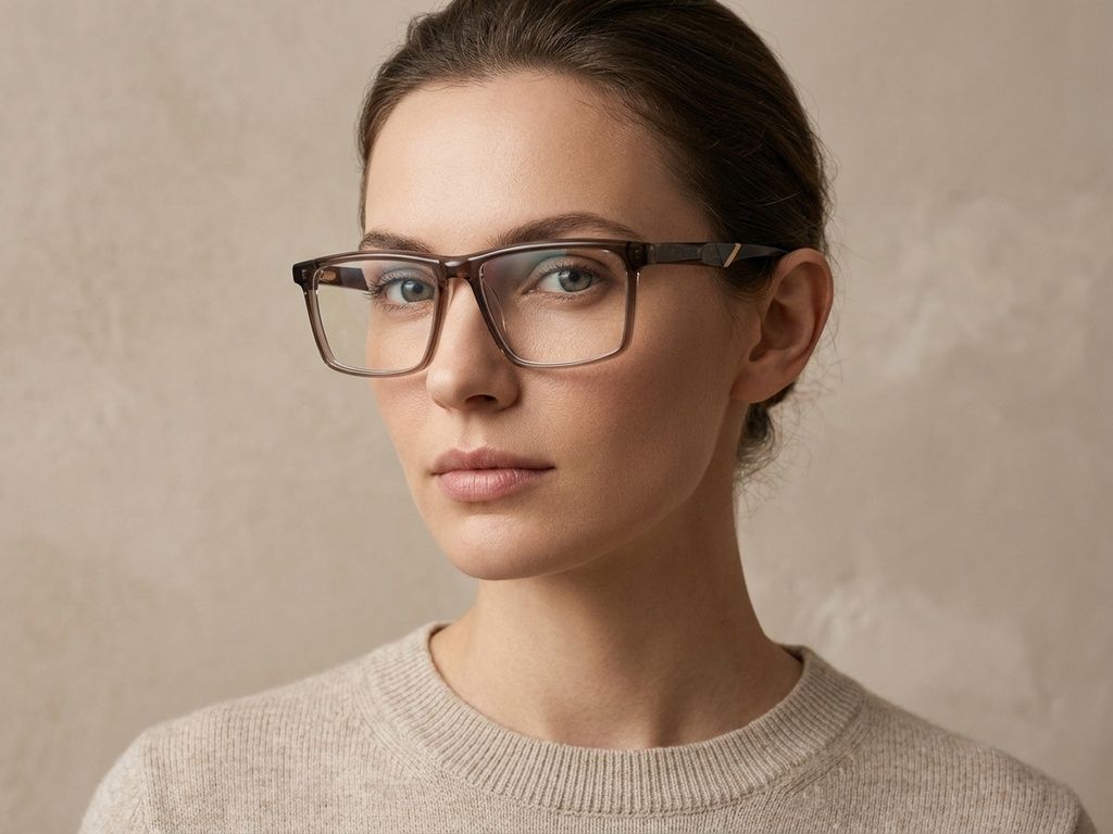 Rectangular Brown Acetate Glasses #BS2607-0987