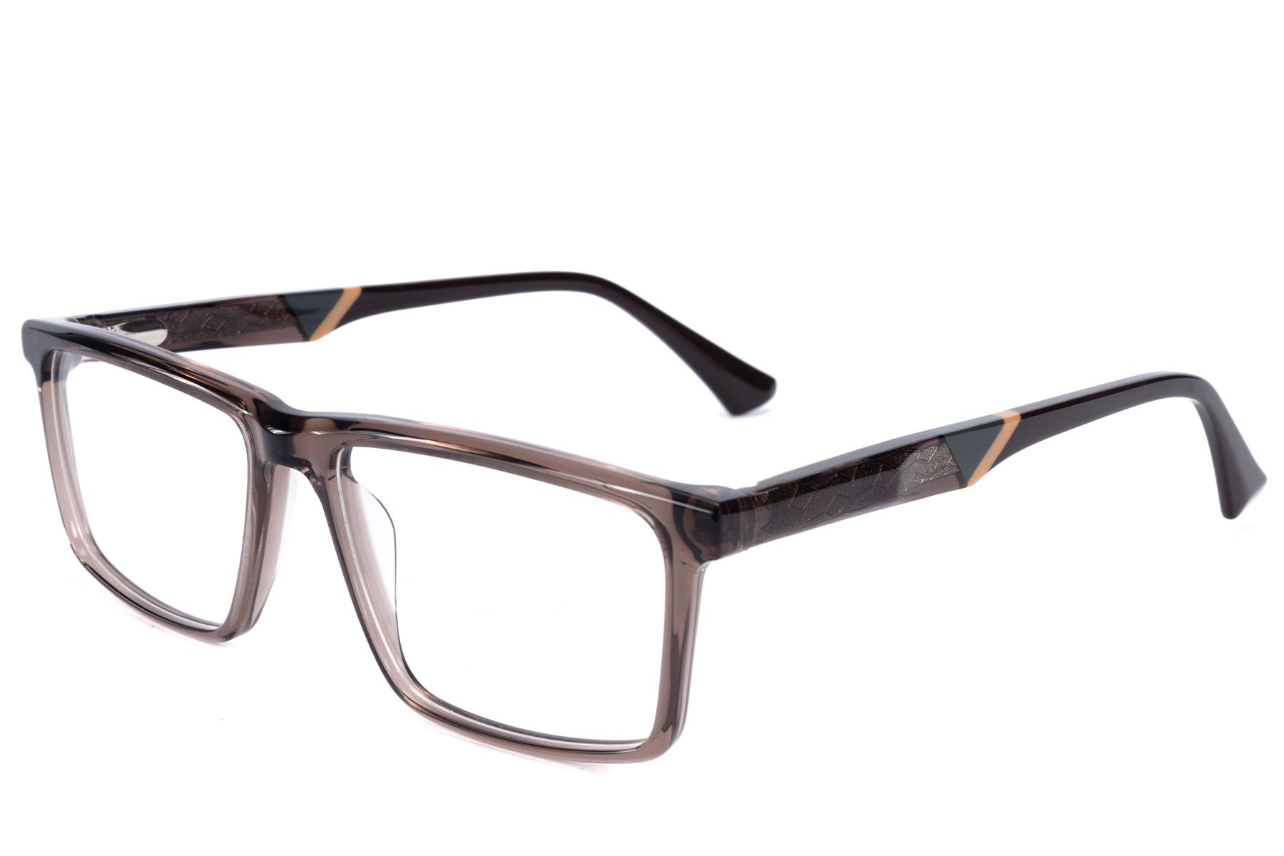 Rectangular Brown Acetate Glasses #BS2607-0987