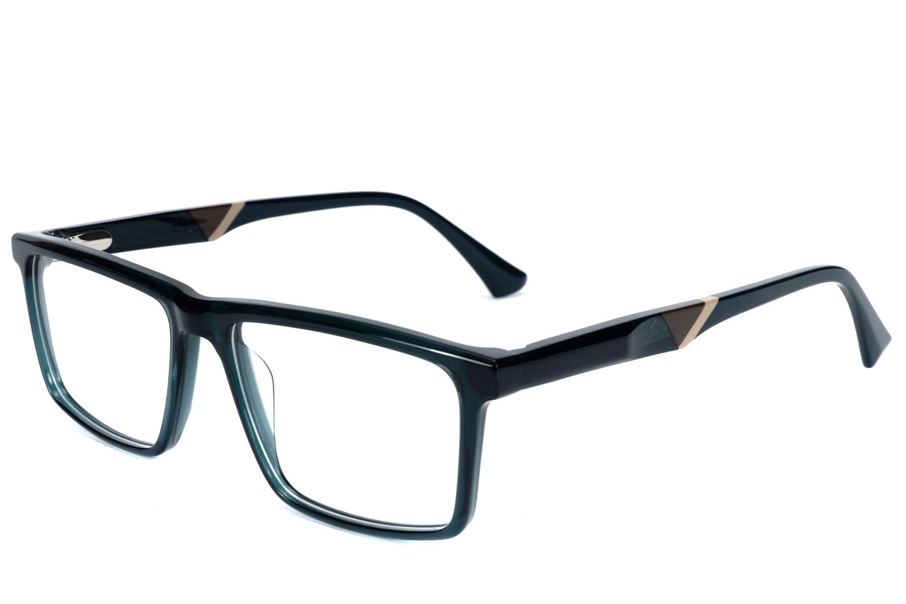 Rectangular Green Acetate Glasses #BS2607-0988