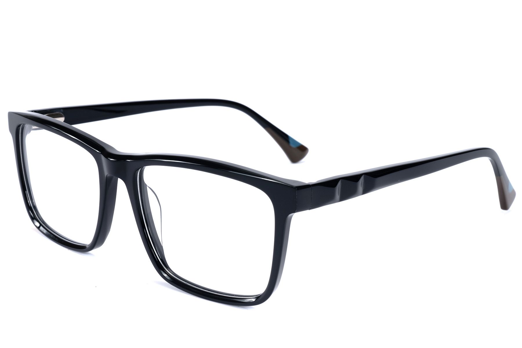 Rectangular Black Acetate Glasses #BS2607-0991