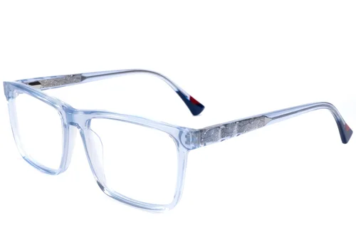 Lunettes rectangulaires en acétate bleu #BS2607-0993