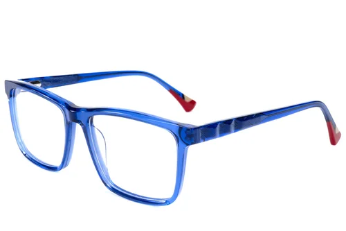 Lunettes rectangulaires en acétate bleu #BS2607-0995