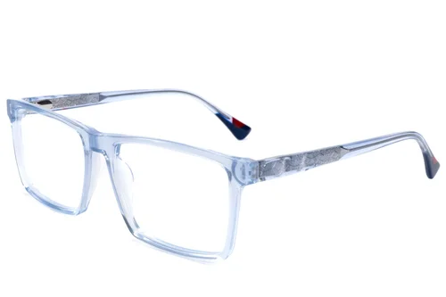 Lunettes rectangulaires en acétate bleu #BS2607-0998