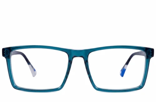 Lunettes rectangulaires en acétate bleu #BS2607-0999