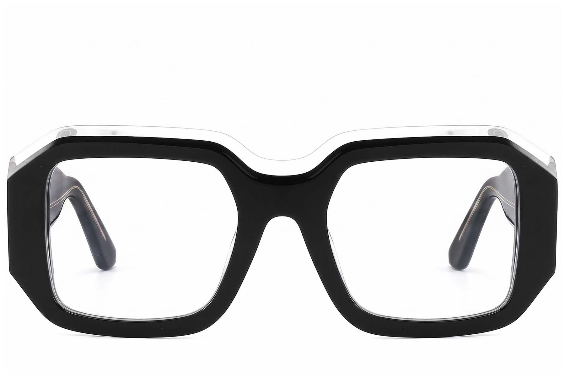 Vasos rectangulares de acetato negro #BS2607-1003