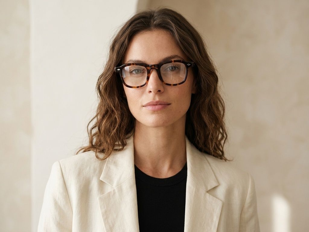 Gafas rectangulares de acetato con efecto carey #BS2607-1007