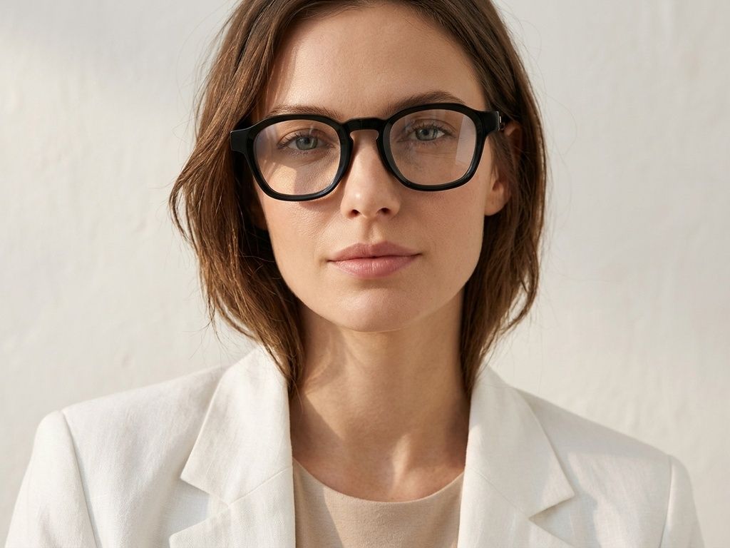 Rectangular Black Acetate Glasses #BS2607-1026