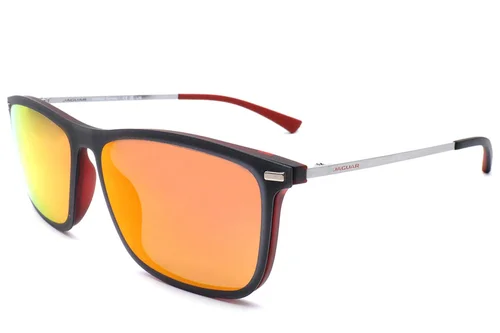 Lunettes de soleil rectangulaires rouges à clip en Ultem #BS420-0456