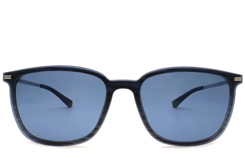 Lunettes de soleil rectangulaires noires à clip Ultem #BS420-0457