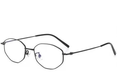 Lunettes géométriques en titane noir #BS423-0267