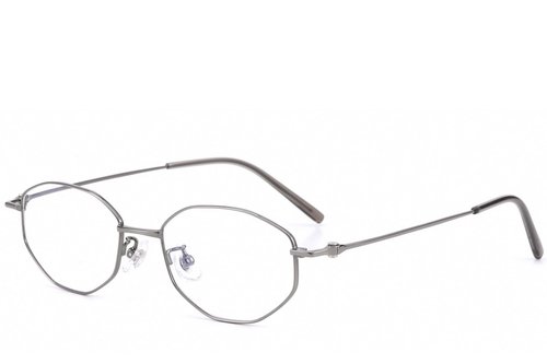 Lunettes géométriques en titane gris #BS423-0270