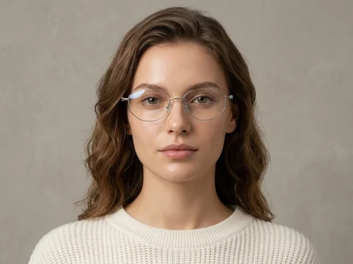 Lunettes géométriques en titane argenté #BS423-0271