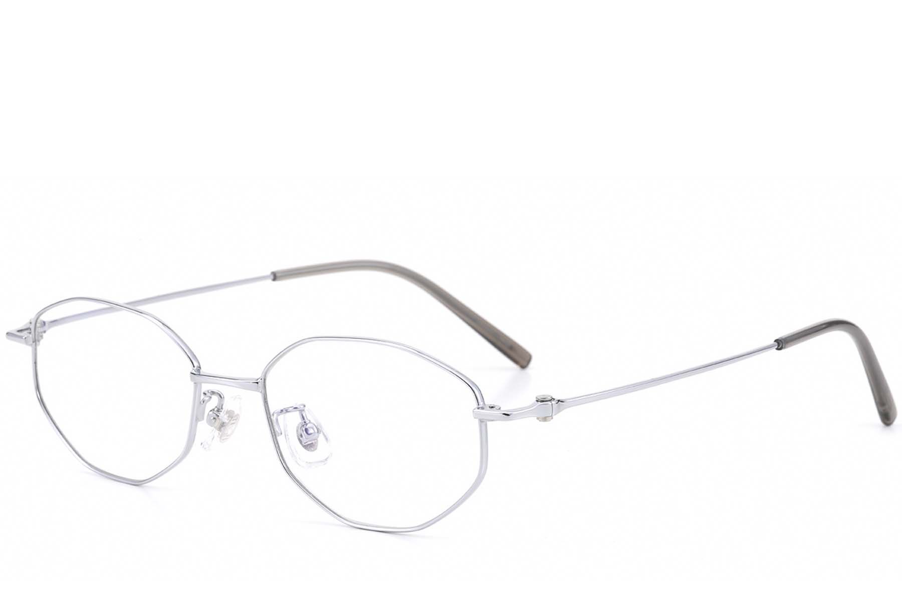 Geometrische silberne Titanbrille #BS423-0271
