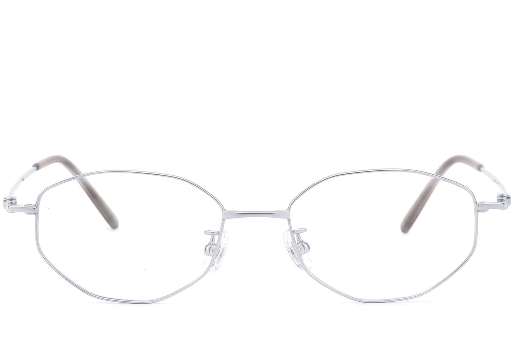 Geometrische silberne Titanbrille #BS423-0271
