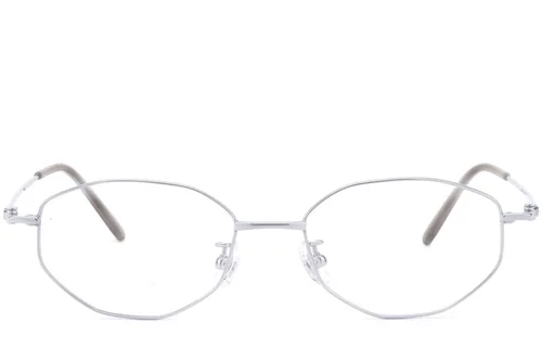 Lunettes géométriques en titane argenté #BS423-0271