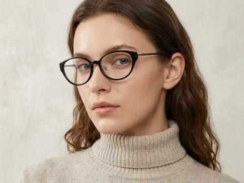 Lunettes papillon en acétate noir #BS423-0295