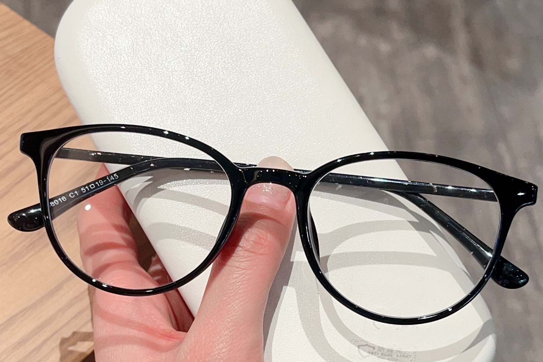 Oval Black Acetate Glasses #BS423-0300