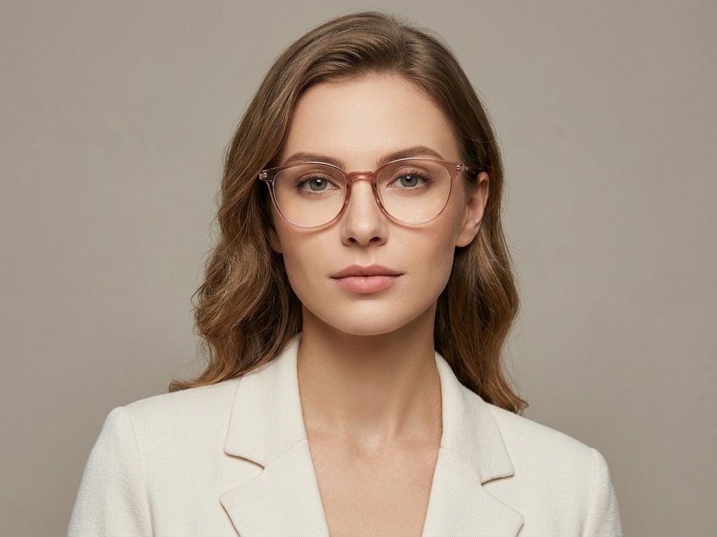 Oval Brown Acetate Glasses #BS423-0302